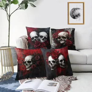 Custom Printed Square Woven Pillowcases & Cushion Covers Cozy Modern Design Zipper Closure Home Hotel & Hospital Use
