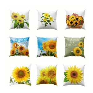 Custom Printed Sunflower Design Decorative Throw Pillows for Home Hotel Office Eco Friendly Anti Bacteria