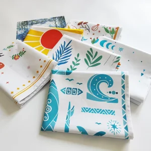 Custom Printed Tea Towels Organic Cotton Kitchen Towels Soft Absorbent Eco Friendly Dish Towels for Home Restaurant & Hotel