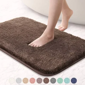 Custom Printed Tufted Jacquard Modern Anti-Slip Bath Mat Set Diatomaceous Microfiber Rubber Washable Door Mat Home Bathroom