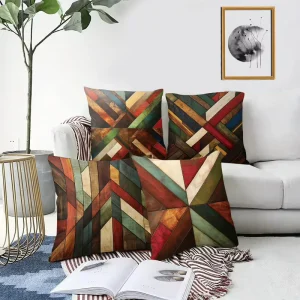 Custom Printed Woven Square Pillowcases & Cushion Covers Cozy Modern Design for Home Hotel Outdoor Use