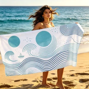 Custom Printing Logo Microfiber Beach Towel Thin Lightweight Swimming Pool Towels Sand Free Quick Dry Beach Towels