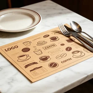 Custom Printing Paper Placemat Disposable Table Paper Place Mat Hotel Restaurant Tray Placemats Paper Menu With logo