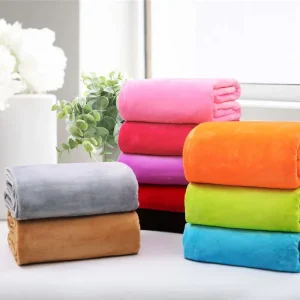 Custom Printing Welcome Home Textile Thick and Soft Solid Color Sherpa Throw Blanket Fleece Flannel Blanket