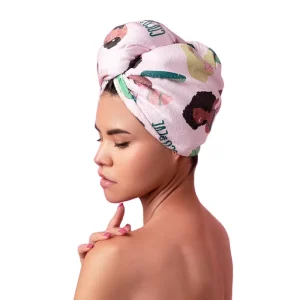 Custom Prints Super Absorbent Terry Shower Head Microfiber Rapid Dry Hair Turban Towel Wrap for Drying Hair