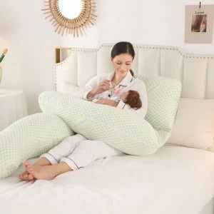 Custom Private Label Portable Breathable Soft Cotton Fabric Maternity Care H Shape Pregnancy Nursing Pillow with Washable Cover
