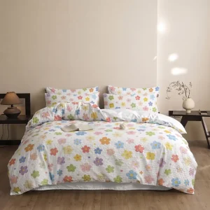 Custom Quality Polyester Hotel Home Bedding Set Floral Queen King Size Luxury Sheet Pillowcase Duvet Cover Bedding Set