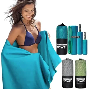 Custom Quick Dry Microfiber Beach Towel Custom Logo Double Side Printed Suede Sand Proof Swimming Gym Beach Towel Low MOQ