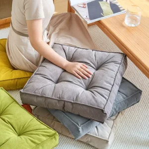 Custom Quilted Square Seat Cushion Soft Cozy Floor Chair Pillow for Home or Office Outdoor Decor