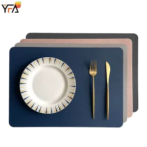 Custom Rectangle Placemat for Restaurant Luxury Dining Placemat Wipeable Leather Table Mats
