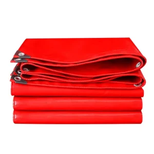 Custom Red Heavy Duty 600 650gsm Market Tent Tarpaulin Anti UV Waterproof Industrial Fabric Shade Tarps Cover for Events Use