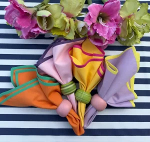Custom Rimmed Napkin Handmade Table Dining Decor Colorful Cotton Napkins with Contrast Trim Rimmed Cotton Linen Napkin Set
