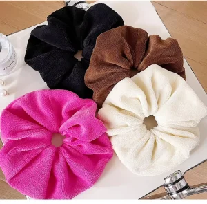 Custom Rose Red Microfiber High quality 21cm Sweet Fashion Giant Towel Hair Drying Scrunchie Wedding Women Hair Ties