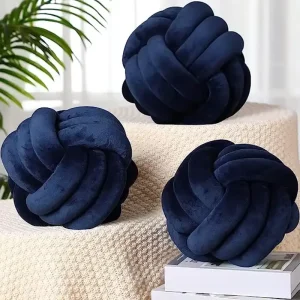 Custom Round Ball Velvet Knot Home Decor Cushions Modern Style Multicolor Sofa Throw Pillow for Couch