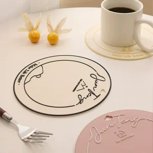 Custom Silicone Heat Resistant Trivet Mat Print Logo Drink Coasters Eco Friendly Round Place Mat