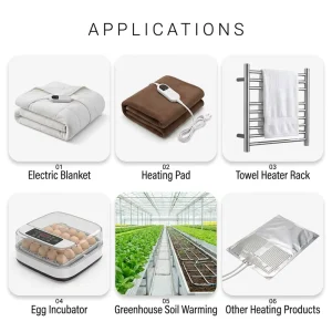 Custom Silicone Rubber Heating Wire High Efficient Insulated Resistance for Towel Warmer Towel Rail
