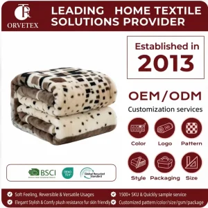 Custom Size 100% Polyester Warm Raschel Blanket with Luxurious European and American Style