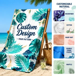 Custom Size Beach Towel 100% Cotton Light Weight Digital Printed Soft Material Hot selling Beach Towel Towels Bath 100 Cotton