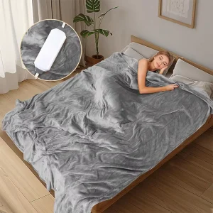 Custom Size Breathable Warm Flannel Heated Quilted Blanket Eco friendly 4 Heating Levels 10 Hours Auto Shut Electric Blankets