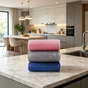 Custom Size Color Mesh Towel for Super Absorbent Lint Free Kitchen Cleaning