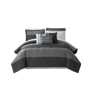 Custom Size Comfortable Black King Luxury Comforter 7 Piece Bedding Sets for Home