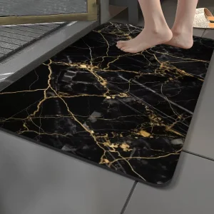 Custom Size Eco Friendly Luxury Minimalist Print Diatomaceous Earth Technical Cloth Rubber Backing Quick Dry Water Bath Mat