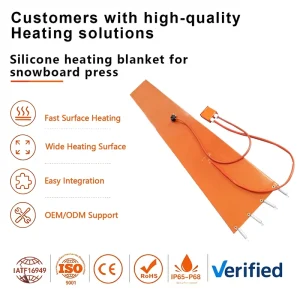 Custom Size High Temperature Heat Blanket Silicone Rubber Heater Heating Element Blanket Pad for Ski Press with Controller