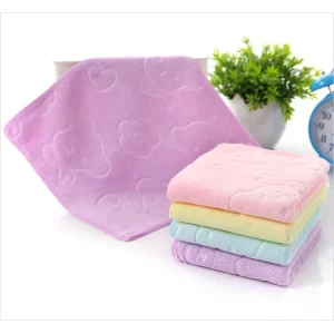Custom Size Logo Plain 25*25cm Soft Colorful Small Square Towel Jacquard Children Face Towel for Baby