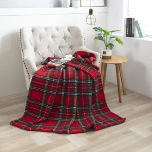 Custom Size Luxury Flannel Blanket Plaid Plain Polyester Raschel Knitted Sublimation Christmas