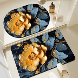 Custom Size Modern Bath Mats Water Absorbent Easy Clean Fast Drying Non Slip Home & Hotel Use Diatomite Rubber
