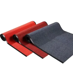 Custom Size Non slip Entrance Doormat Polyester Striped Floor Carpet Ribbed Door Mat