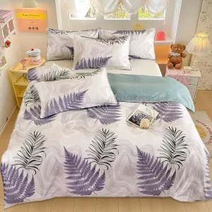 Custom Size Polyester Bed Linen Set Duvet Cover, Sheet and Pillowcases (4 Pcs)
