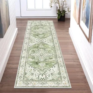 Custom Size Polyester Printed Foldable Laundry Corridor Runner Rug Machine Washable Hallway Persian Runner Rugs