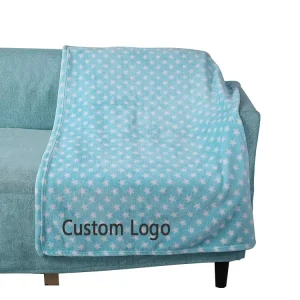 Custom Size Raschel Blanket Soft Nonwoven Flannel Fleece Striped Floral Throw