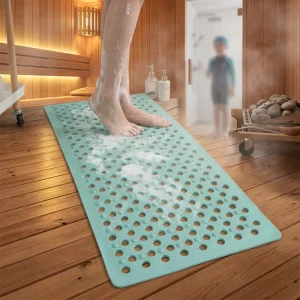 Custom Size Rectangular Non Slip Bathroom Mat Hollow Water Drain Shower Floor Mat Bathtub Mat