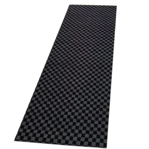 Custom Size Runner Rug Mat Non Slip Rubber Backing Machine Washable 7mm Thick Checkerboard Gray Indoor Outdoor Use