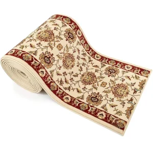 Custom Size Sultan Sarouk Ivory Persian Oriental Traditional 31 Inch Wide X 11 Feet Long Runner Rug