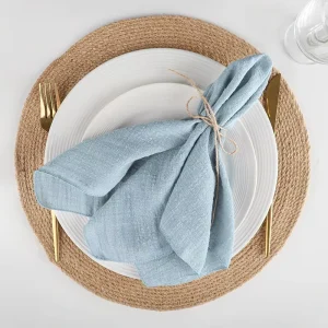 Custom Slub Cotton Napkins Square Napkins Placemats for Home Wedding Parties Fine Dining Table Decor