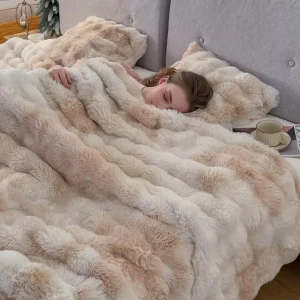 Custom Sofa Couch Throws Warm Winter Blanket Super Soft Fuzzy Cozy Blanket Fluffy Rabbit Faux Fur Throw Blanket