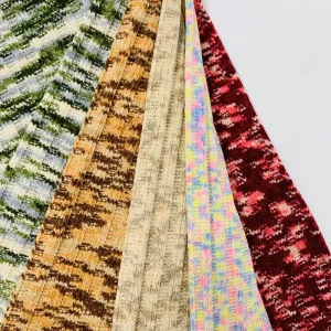Custom Soft 260gsm Plain 100% Polyester Knitted Yarn dyed Fabrics for T shirts