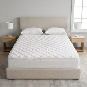 Custom Soft Breathable Cotton Quilted 200TC All-Season Solid Waterproof Hotel Use Fitted Flat Sheet 30s Yarn
