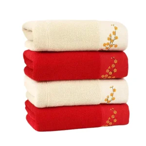 Custom Soft Cotton Embroidered Face and Foot Towel Absorbent Household Bath Towel Wipe Handmade Washcloth Production for Wedding