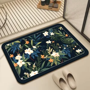 Custom Soft Diatomite Fast-Drying Absorbent Toilet & Entryway Non-Slip Bath Mats Floor Mats for Bathroom