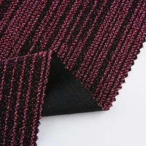 Custom Soft Double Knitted Metallic Glitter Stretch Fabric Metallic Foil Gold Lurex Jacquard Knit Fabric For Dress
