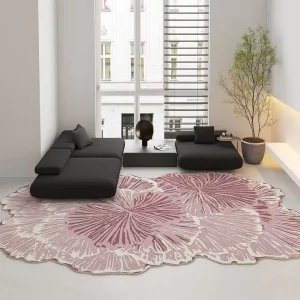 Custom Soft Luxury Modern Irregular Leaf Shaped Floor Mats Nordic Non Slip Area Rug Large Alfombras Living Room Bedroom Carpets