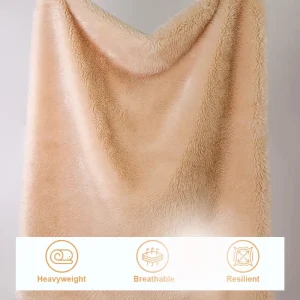 Custom Solid Faux Fur 100% Polyester Reversible Double-Sided Eco-friendly Machine Washable Throw Blanket for Four Seasons Use