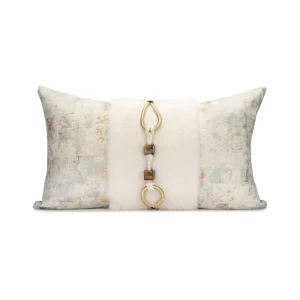 Custom Splicing Decorative High Texture Throw Pillow Cushion Villa Hotel Model Room Sofa Bed Pillowcase Cushion Cover