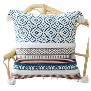 Custom Square Woven Bohemian Throw Pillow Cover Celebrities Pattern Decor Pillow Case for Hotel and Home Use