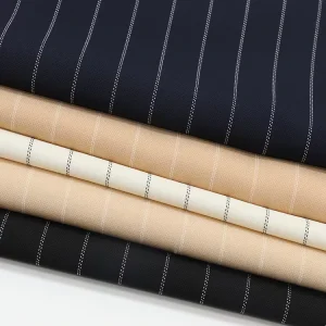 Custom Stripe Design High Quality Recycled 100% Polyester Yarn Dyed Super Soft Woven Fabric for Lady Garment