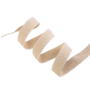 Custom Striped Twill Cotton Bias Strap Thick Woven Ribbon Webbing Bag Handle Herringbone Tape Rolls Bag Twill Ribbon For